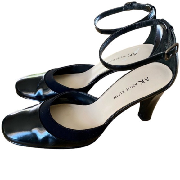 ANNE KLEIN Shoes Ankle Strap Black Patent Leather 3” Heel Womens Siz… - Picture 3 of 10
